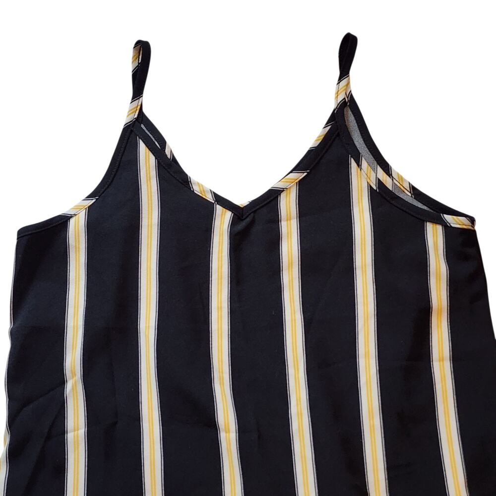 White Birch Womens Pullover Blouse Size S Black Yellow Striped Knotted Tank Top - Picture 11 of 14